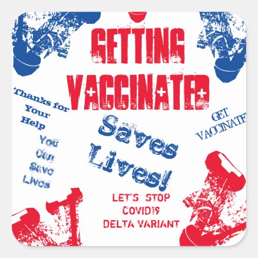 STICKER CARRÉ SE FAIRE VACCINER (Devant)