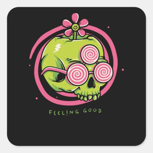 Sticker Carré Se sentir bien (Devant)