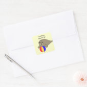 Sticker Carré Sea Lion avec Beach Ball (Enveloppe)