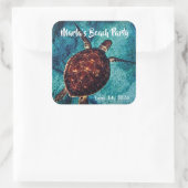 Sticker Carré Sea Turtle Beach Party (Sac)