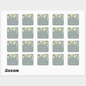 Sticker Carré Seafoam Green Snowberry+Eucalyptus Mariage (Feuille)
