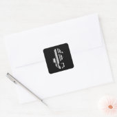 Sticker Carré SEAHORSE BAR CODE Fish Barcode Motif Design (Enveloppe)
