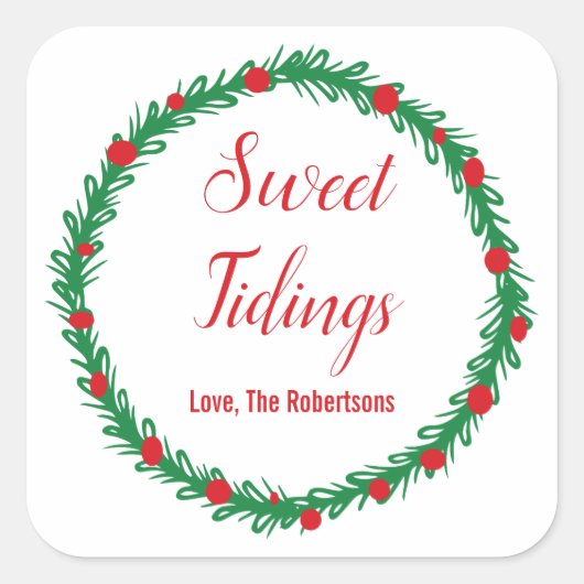 Sticker Carré Seal, Noël, Gîtes (Devant)