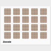 Sticker Carré Seamless geometric pattern in dark brown leaf  (Feuille)