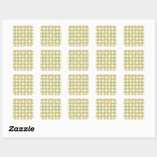 Sticker Carré Seamless retro pattern with rounded squares (Feuille)