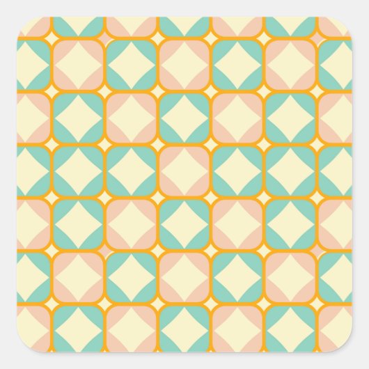 Sticker Carré Seamless retro pattern with rounded squares (Devant)