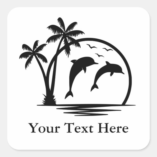 Sticker Carré Seascape Dolphin (Devant)