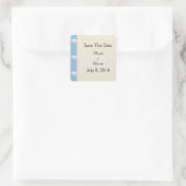 Sticker Carré Seashell Beach Wedding Enregistrer La Date (Sac)