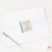 Sticker Carré Seashell Beach Wedding Enregistrer La Date (Enveloppe)