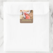 Sticker Carré Seashells Starfish Sandy Beach adresse de retour (Sac)