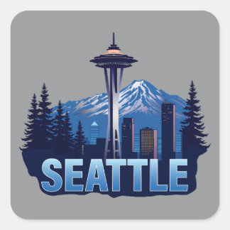 Sticker Carré Seattle Washington États-Unis d'Amérique