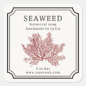 Sticker Carré Seaweed Handmade Soap Label (Devant)