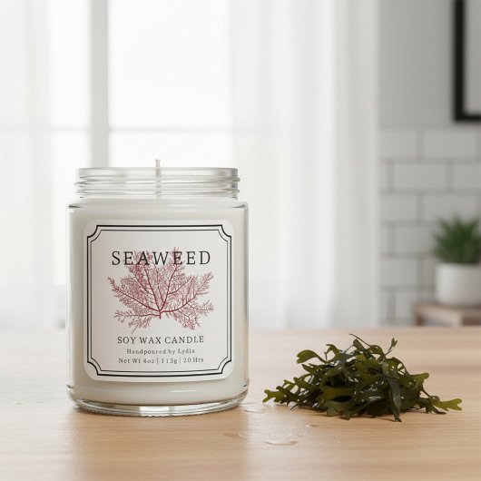 Sticker Carré Seaweed Soy Wax Candle Label