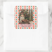 Sticker Carré Second Christmas Custom Family Photo Text Template (Sac)