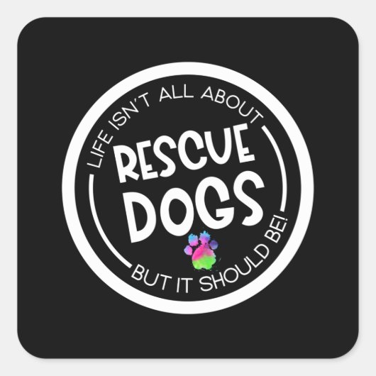 Sticker Carré Secourir Chien Recherche Chien Service Chien Paw C (Devant)