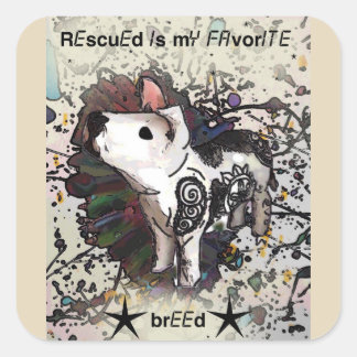 Sticker Carré Secouru est ma race préférée