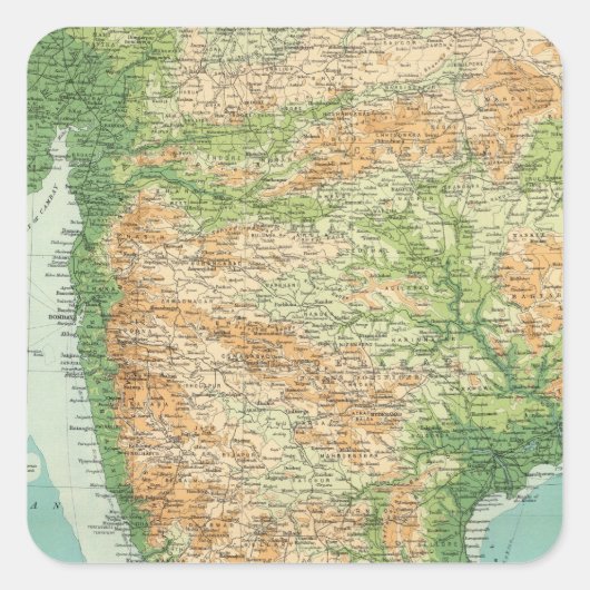 Sticker Carré Section sud de l'Inde (Devant)