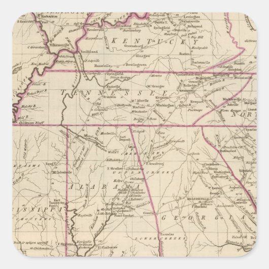 Sticker Carré Section Sud États-Unis (Devant)