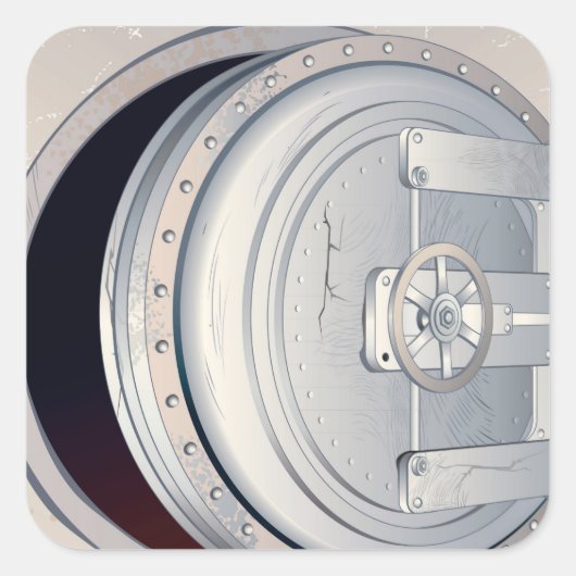 Sticker Carré Sécurisation de la banque endommagée (Devant)