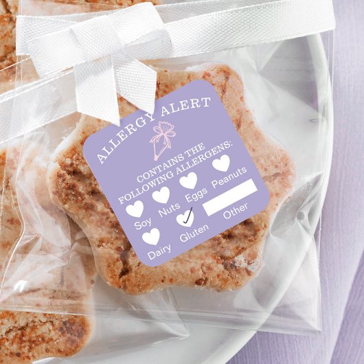 Sticker Carré Sécurité alimentaire Alerte allergie Boulangerie P