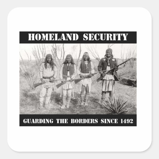 Sticker Carré SÉCURITÉ AU PAYS depuis 1492 (Devant)