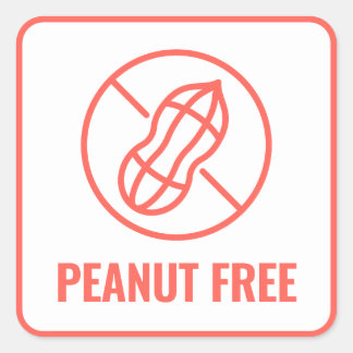 Sticker Carré Sécurité contre les allergies sans arachides