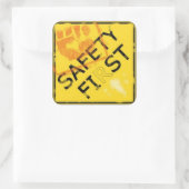 Sticker Carré Sécurité d'abord (Sac)