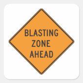 Sticker Carré Sécurité des panneaux d'avertissement de la zone d (Devant)