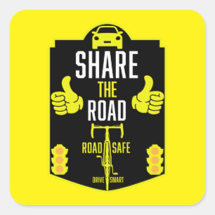 Sticker Carré Sécurité routière à bicyclette