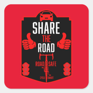 Sticker Carré Sécurité routière à bicyclette