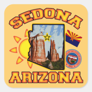 Sticker Carré Sedona, Arizona