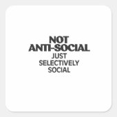 Sticker Carré Selectively Social Statement Typography Design (Devant)