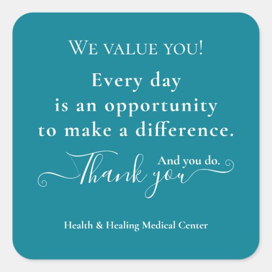 Sticker Carré Semaine d'appréciation des infirmières Mois en vra (Devant)