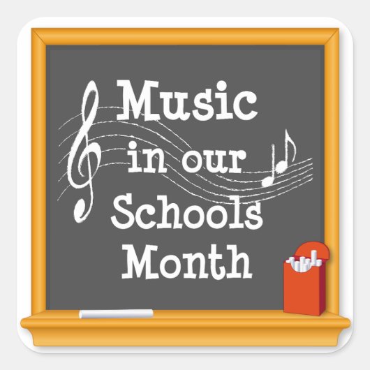 Sticker Carré S'en tenir à votre musique (Devant)