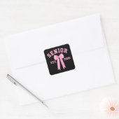 Sticker Carré Senior 2026 Pink Bow (Enveloppe)