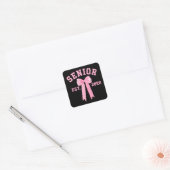 Sticker Carré Senior 2026 Pink Bow (Enveloppe)