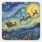 Sticker Carré Sensational Van Gogh-esque Santa Rudolph (Devant)