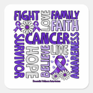 Sticker Carré Sensibilisation à la violence familiale - Lutter c