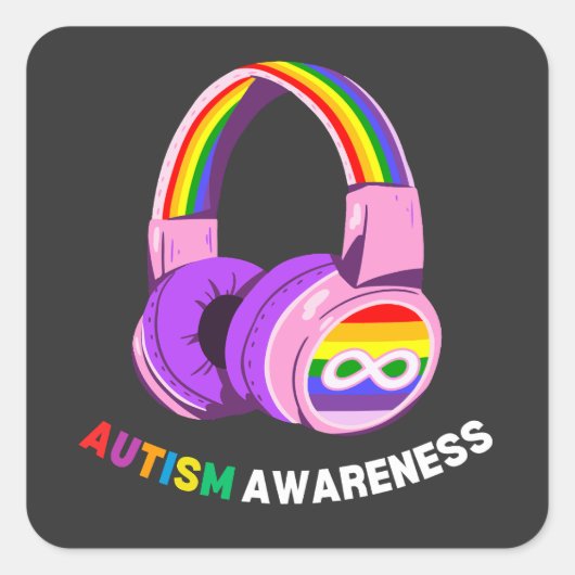 Sticker Carré Sensibilisation à l'autisme (Devant)