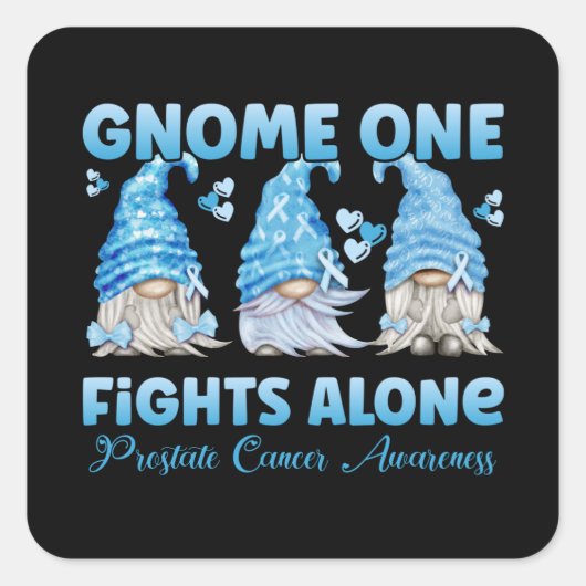 Sticker Carré Sensibilisation au cancer de la prostate Gnome ble (Devant)