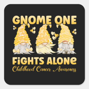 Sticker Carré Sensibilisation au cancer de l'enfance Ruban d'or