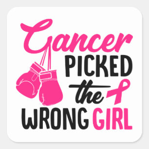 Sticker Carré Sensibilisation au cancer du sein Lutte contre le