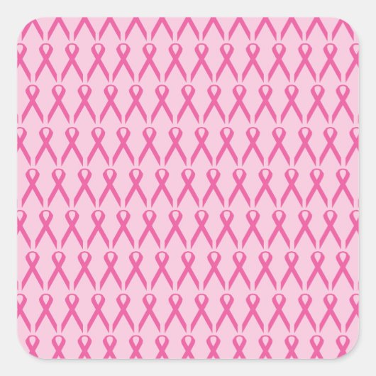 Sticker Carré Sensibilisation au cancer du sein Ruban rose (Devant)