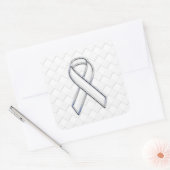 Sticker Carré Sensibilisation moderne au ruban blanc sur les chè (Enveloppe)