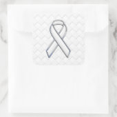 Sticker Carré Sensibilisation moderne au ruban blanc sur les chè (Sac)