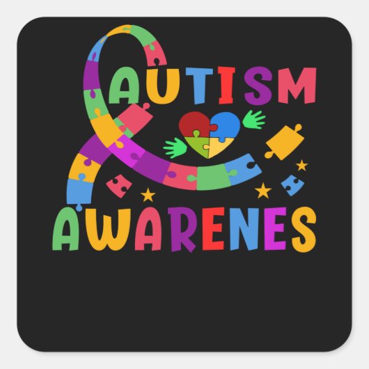 Sticker Carré Sensibilisation sur l'autisme (Devant)