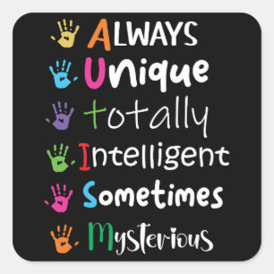 Sticker Carré Sensibilisation sur l'autisme