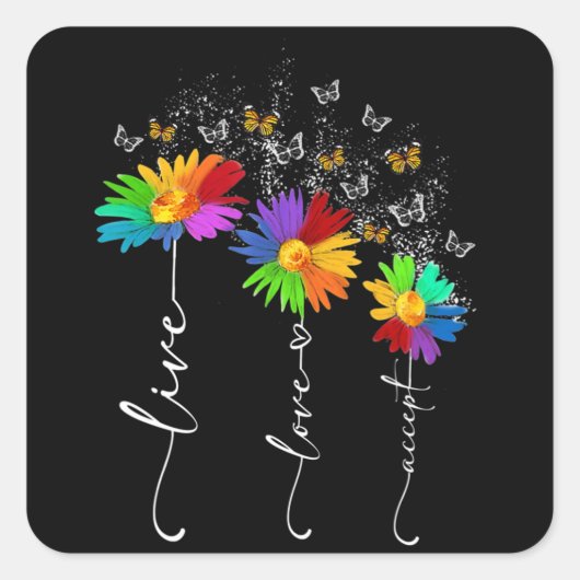 Sticker Carré Sensibilisation sur l'autisme Chemise Live Amour A (Devant)