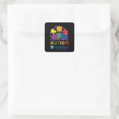 Sticker Carré Sensibilisation sur l'autisme Coeur Puzzle pièce B (Sac)