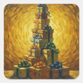 Sticker Carré Sensual Van Gogh-esque Christmas line (Devant)